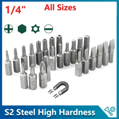 1/4" Impact Drill Driver Hex Phillips Slotted Torx Magnetic Mini Screwdriver Bit - Image 1 of 4