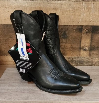 NUEVAS Botas de Vaquero Damas Abilene Cortas Negras Hechas en Estados Unidos Talla 6 Estilo 9090 Foto 1 de 4