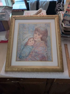 Edna Hibel Golden Laurels Collection "The Bonnet" Framed Art Limited Edition COA - Picture 1 of 4