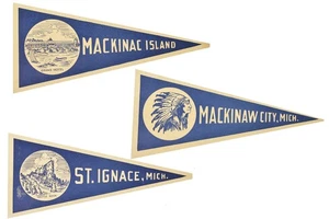 Vintage Souvenir Travel Decal Michigan Mackinaw City St Ignace Mackinac Island  - Picture 1 of 4