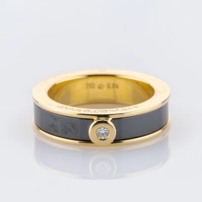 0.04ct Diamond and Ceramic Inlay Ring in 18K Yellow Gold - Image 1 of 4