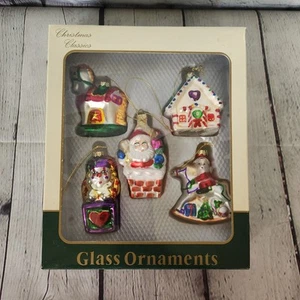 VTG 5 Commodore Christmas Classics Glass Ornaments Set - Bild 1 von 9