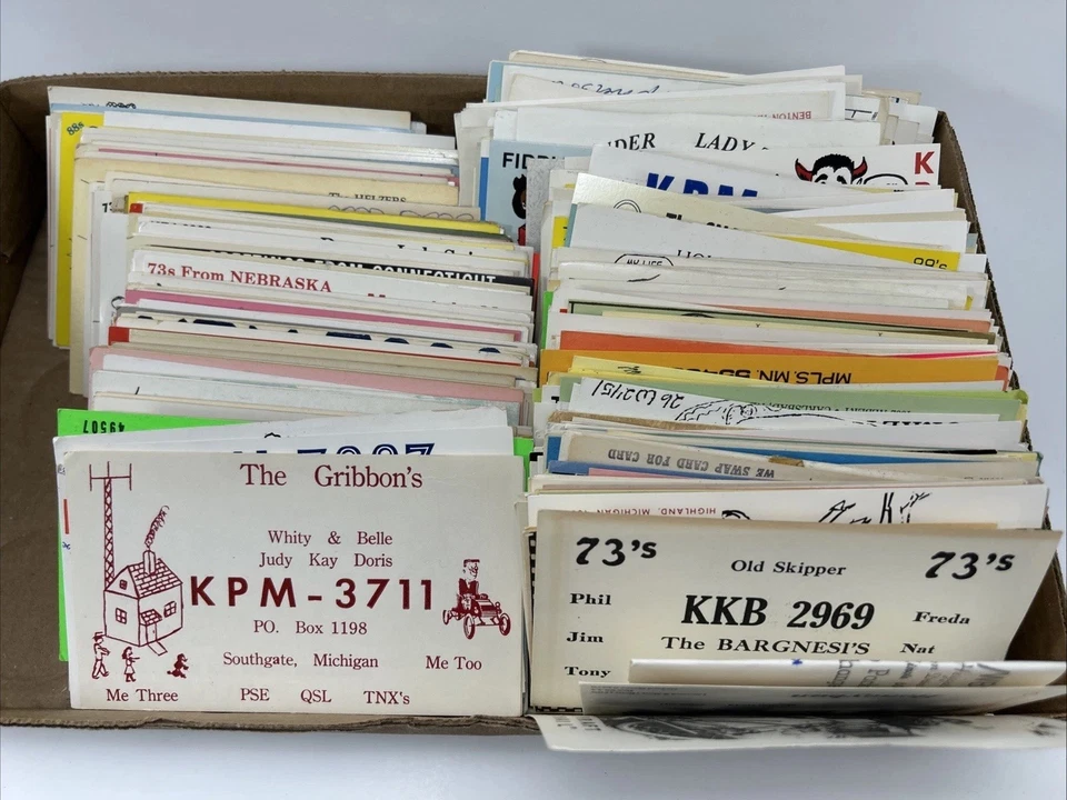 HUGE Lot 750+ Vintage QSL CB Radio Cards 60s 70s 80s Colorful Citizen Amateur - Image 1 of 4