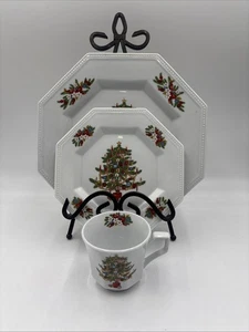 Christmas Tree Fairfield Speiseteller Peace on Earth Fine China Gedeck - Bild 1 von 5