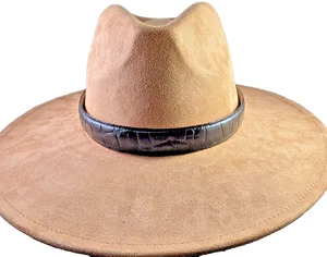 Faux Black Alligator hatband leather print adjustable Western cowboy cowgirl - Picture 1 of 12