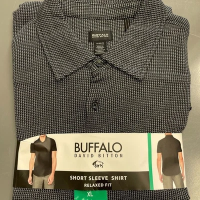 NUEVA Camisa Buffalo David Bitton Para Hombre XL Manga Corta Patrón Abotonado Foto 1 de 4