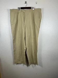 Burton Collins Clothiers Pleated Khaki Men’s Pants Big And Tall Size 44 R - Picture 1 of 12