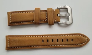 Robust Genuine Leather Strap 22mm light brown e.g. for Casio - Bild 1 von 2