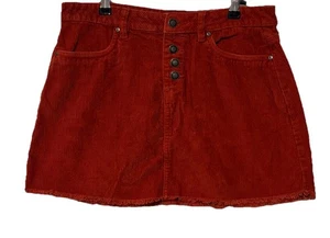 Minifalda RSQ Collective de tela de pana roja con bolsillos talla para mujer 11’s - Imagen 1 de 5