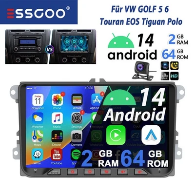 9"Autoradio Android für VW GOLF 5 6 Plus Passat Touran Tiguan GPS Bluetooth Wifi - Bild 1 von 4