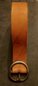 Cinturón de cuero suave desgastado marrón azul marino antiguo Lg para mujer - Imagen 1 de 10