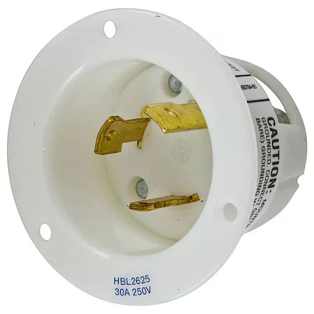 Hubbell Wiring Device-Kellems Hbl2625 Flanged Locking Inlet, 30 A, 250V Ac, - Image 1 of 1