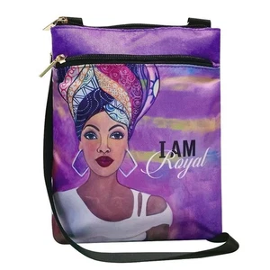 I Am Royal African American Woman Crossbody Travel Purse ~ Sylvia Gbaby Cohen - Picture 1 of 3