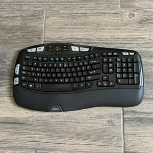 Logitech K350 Comfort Wave Wireless Keyboard with USB dongle 820-002546 tested - Afbeelding 1 van 10