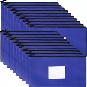 20 Pieces Money Bank Bag with Zipper Money Pouch 11 X 6 Inch Security Bank Depos - Picture 1 of 12