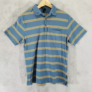 Polo Patagonia uomo blu medio arancione a righe golf casual - Foto 1 di 10