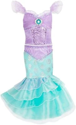 Disney Store Princesa Sirenita Ariel Halloween Disfraz Vestido Niña 5/6 7/8 Foto 1 de 4
