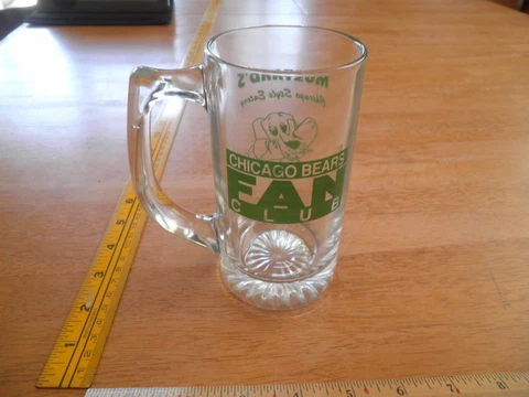 Chicago Bears Fan Club Mustard's Chicago Style Eatery glass bug VINTAGE Cover
