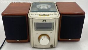 JVC FS-7000 Compact Bookshelf Stereo CD/AUX Player Radio Cherry Wood Speakers