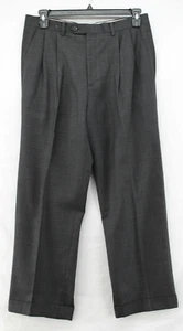 Polo Ralph Lauren Pantalone Uomo 34x29 Grigio Finestra Plaid Abito Slack Moderno - Foto 1 di 9