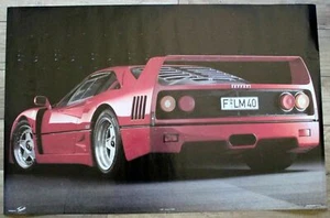 Póster rojo Ferrari 1990 deportivo trasero F-LM 40 alerón tendencias en muy buen estado - Imagen 1 de 4