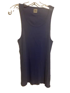 ASOS Herren Geripptes Tanktop Neu ohne Etikett Größe Medium Blau Baumwolle U-Ausschnitt Neu ohne Etikett - Bild 1 von 3