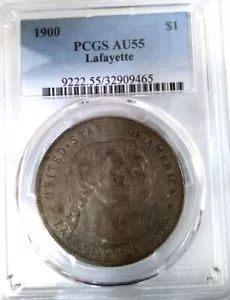 1900 $1 Lafayette silver dollar PCGS AU 55 - Picture 1 of 4