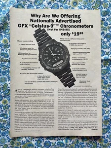Vintage 1988 GFX Celsius 9 Chronometer Watch Print Ad - Picture 1 of 7