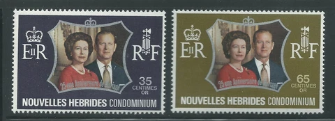New Hebrides Scott # 169-170 MNH 25th Wedding Anniversary Cover