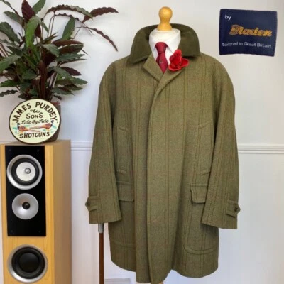 BLADEN (46R) Tweed RAGLAN Balmacaan Field Coat Jacket Overcoat Windowpane - Image 1 of 4