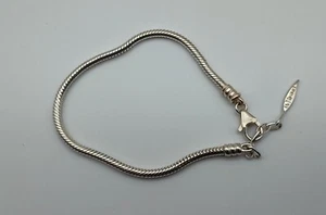 Vintage Snake Round Chain Link Bracelet Sterling Silver 925 Amore & Baci - Picture 1 of 5
