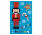 20 X BRIGHT BLUE TOY SOLDIER AND SANTA SELF ADHESIVE XMAS GIFT TAGS 5cm x 7.5cm 