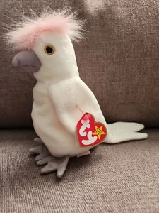 Ty Beanie Babies Kuku Cockatoo Bird - White - Picture 1 of 8