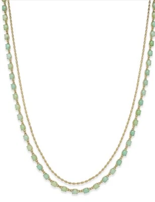 $148  Kate Spade Aqua  Sealstone Sparkle  Double Layer  Necklace 97K - Image 1 of 4