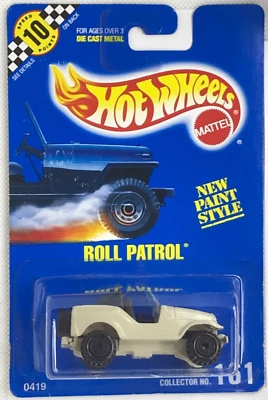 1992 Hot Wheels Blue Card Main line Roll Patrol #161 0419 Speed Points Card - Image 1 of 2