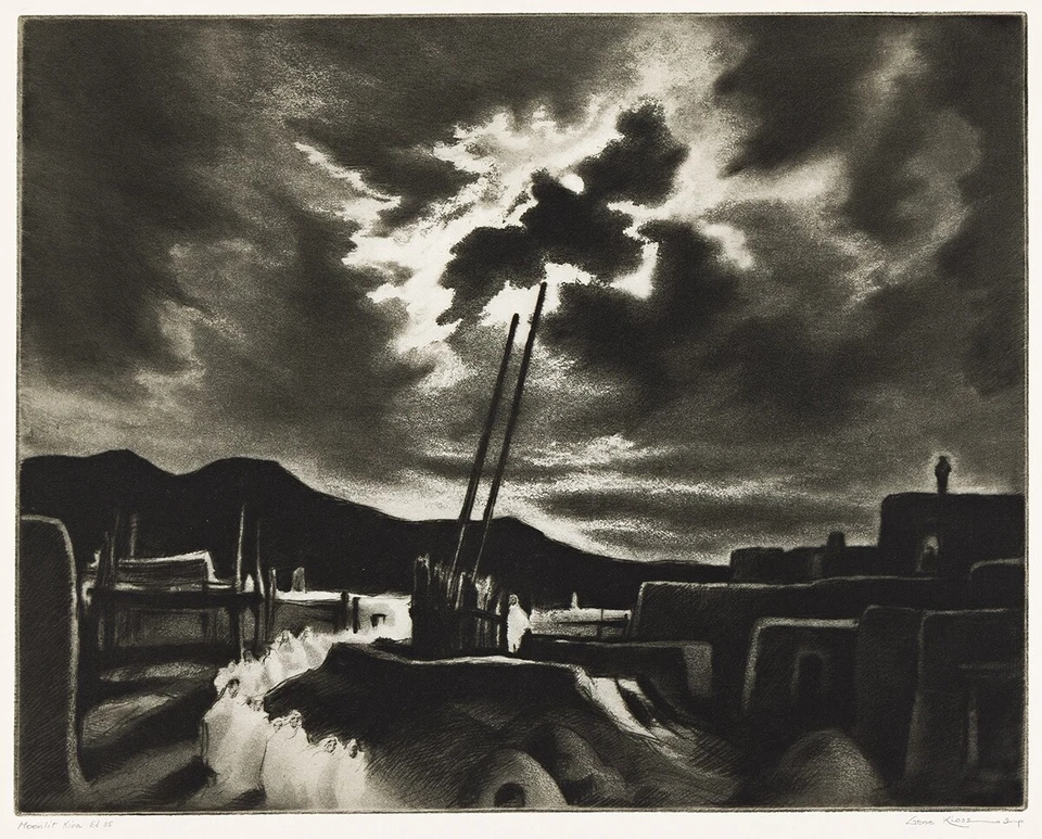 ART CART GENE KLOSS : Moonlit Kiva : Archival Art Print