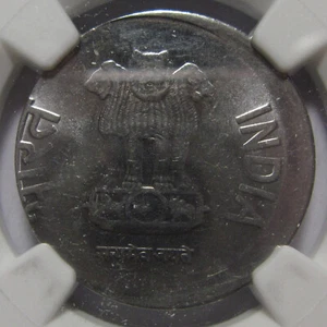 NGC-MINT ERROR AU58 2013(N) INDIA 2 RUPEE STRUCK 10% OFF CENTER - Picture 1 of 4