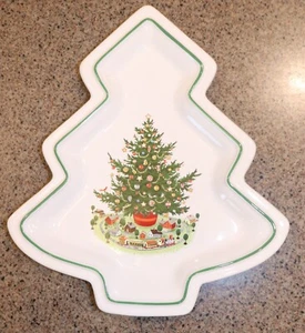 Plato de galletas/plato de aperitivo en forma de árbol de Navidad Pfaltzgraff - Imagen 1 de 8