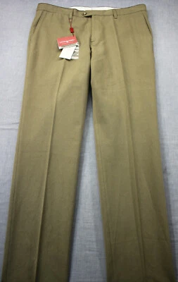 Pantalones Luciano Barbera Hechos en Italia Para Hombre Marrón Oliva 100% Algodón 40 x 39 U $492 Foto 1 de 4