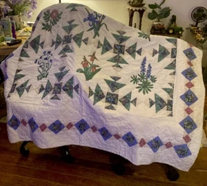 Vintage L.L. Bean Twin Patchwork Quilt -All Cotton-Great Shape! 64”X 82”, Nice - Picture 1 of 24