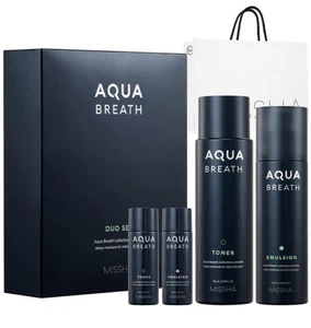 Missha For Men Aqua Breath 2-Piece Set + Shopping Bag  Toner & Emulsion Duo - Picture 1 of 2