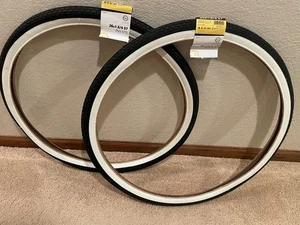 26 x 1 3/4 S7 White Wall Bike Tires ISO 571 Pair New - Picture 1 of 6