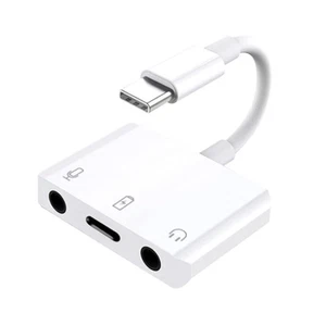 Broadcast Stereo 3.5mm Audio Sound Adapter USB C Sound Card Converter 3 in 1 - Afbeelding 1 van 8