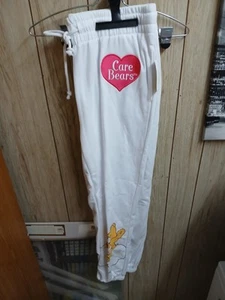 Care Bears Sweatpants Women’s Large (10-12) White Rainbow Cheer Bear - Picture 1 of 5
