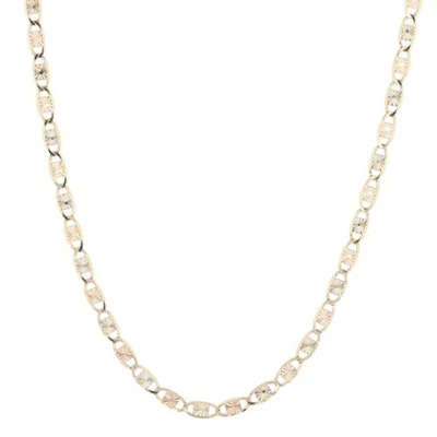 Collar de cadena de eslabones marineros con corte de diamante de 2,8 mm de oro multitono de 10 k de 3,58 gramos Foto 1 de 4