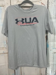 Under Armour Loose T Shirt Mens Large Gray Logo Short Sleeve Graphic Print - Picture 1 of 8