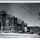 c1950s Hampton, IA RPPC First Methodist Church Plymouth Belvedere Car Photo A107