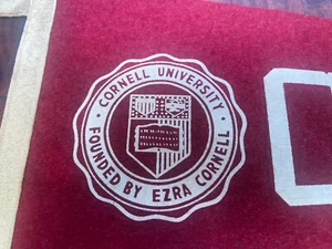 Banderín vintage de la Universidad de Cornell de los años 50 fundada por Ezra Cornell - Imagen 1 de 24