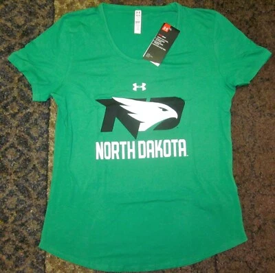 NORTH DAKOTA SIOUX NCAA WOMEN'S SHORT SLEEVE CHARGED COTTON TEE UNDER ARMOUR MD - Image 1 of 4