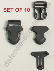 SET OF 10 - 1" ITW Side Release Surface Mount Surmount Military Buckle FOLIAGE - Picture 1 of 12